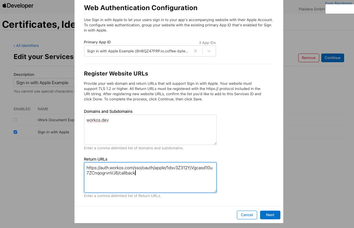 How to setup Sign in with Apple with WorkOS or Auth0